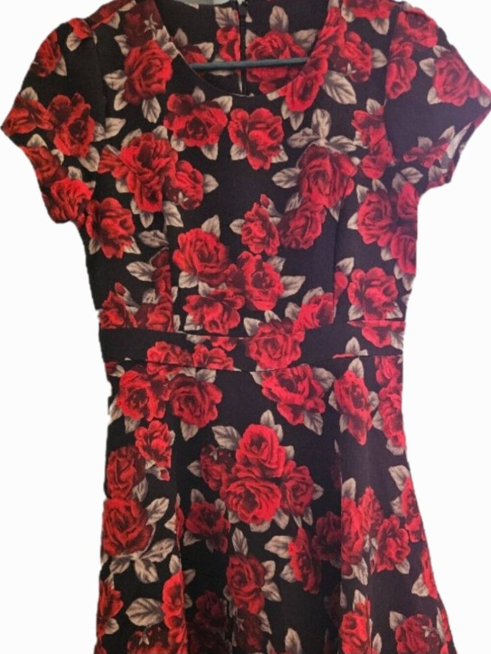 Floral Red Black Dress Size S